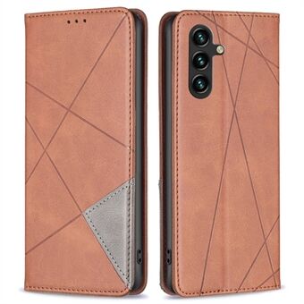 For Samsung Galaxy A14 5G BF Imprinting Pattern Series-1 Geometrisk preget skinntelefonveske Magnetisk autoabsorbert kortholder Stand