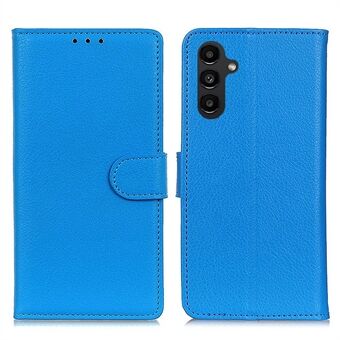 Fallsikkert mobiltelefondeksel for Samsung Galaxy A14 5G / A14 4G, Litchi Texture Lommebok Telefondeksel PU- Stand Beskyttende skall