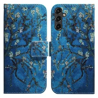 For Samsung Galaxy A14 5G magnetisk lukking PU-skinnmønster utskrift Flip Cover Stand Folio Telefonveske Shell