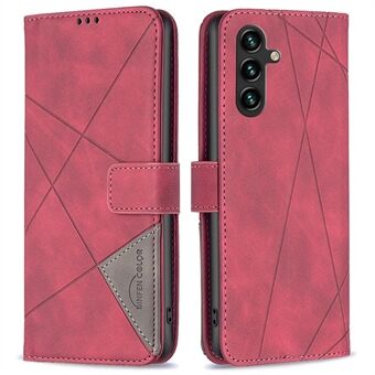 BINFEN COLOR BF Imprinting Pattern Series-2 for Samsung Galaxy A14 5G Style 05 påtrykt geometrisk mønster Stand PU-skinn Drop-proof lommebokdeksel