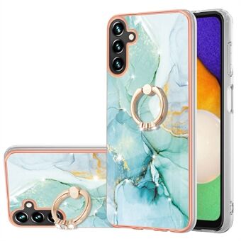 For Samsung Galaxy A14 5G YB IMD Series-10 Ring Stativ IMD Marmormønster Telefonveske Anti Scratch galvanisering TPU-deksel