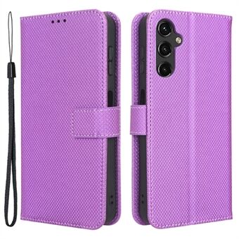 For Samsung Galaxy A14 5G Stand Lommebok Telefondeksel Magnetisk lås Diamond Texture PU Leather Full Protection Case