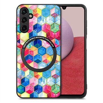 For Samsung Galaxy A14 5G / A14 4G PC+TPU PU-skinnbelagt deksel Stilig mønstertelefonveske med Ring