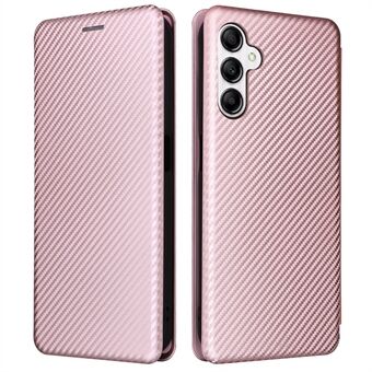 For Samsung Galaxy A14 5G skinntelefonveske Stand Kortholder Karbonfibertekstur Beskyttende telefondeksel