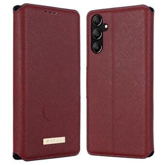 MUXMA MX115 for Samsung Galaxy A14 4G / 5G PU Leather Cross Texture Case Stand Lommebokdeksel