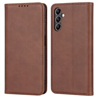 For Samsung Galaxy A14 5G PU Lær telefonveske Calf Texture Stand Lommebok Flip Folio Cover