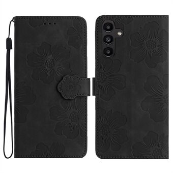 For Samsung Galaxy A14 5G blomstermønster Støtsikker telefonveske PU-skinn lommebokdeksel med Stand