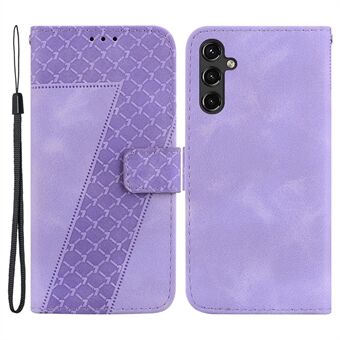 For Samsung Galaxy A14 5G 7-Shape påtrykt lommebokdeksel i skinn Flip Stand Anti- Scratch telefonveske