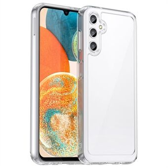 For Samsung Galaxy A14 5G / A14 4G deksel, gjennomsiktig telefoncover med elektroplatede knapper (stor hull for bakre linse)