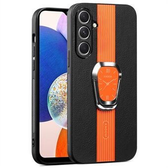 KADEM for Samsung Galaxy A14 4G / 5G Slim Case Elektroplatering PU+TPU+Akryl Telefondeksel med sammenleggbar stativ