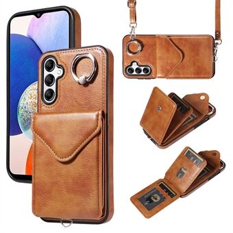 005 For Samsung Galaxy A14 5G / A14 4G Etui PU-lær + TPU Vertikal Flip Telefonbeskytter