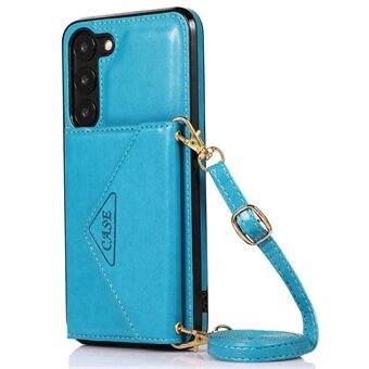 For Samsung Galaxy A14 5G / 4G Etui med kortholder, stativ og PU-skinn+TPU Crossbody-deksel.