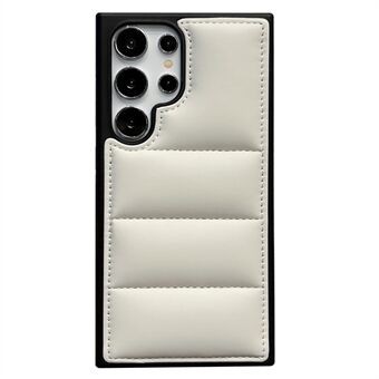 For Samsung Galaxy S23 Ultra-deksel Puffjakke Lær+TPU Myk Berøringstelefon-deksel