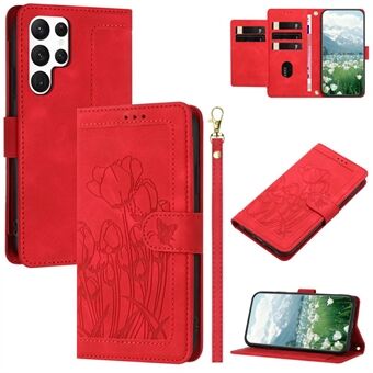 For Samsung Galaxy S23 Ultra Etui Tulip Skinn Telefondeksel med Lommebok med 5 Kortlommer