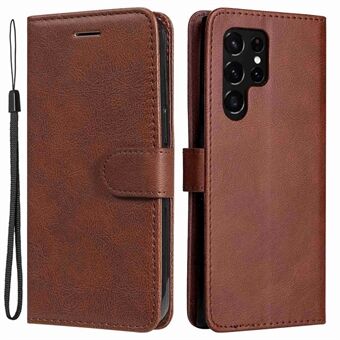 For Samsung Galaxy S23 Ultra KT Leather Series-2 Stand Feature Flip Case Ensfarget PU-skinn lommebok telefondeksel med stropp