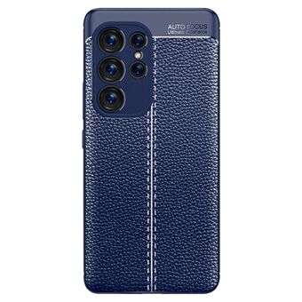 Litchi Texture Slim Phone Deksel til Samsung Galaxy S23 Ultra, Scratch fleksibelt TPU-deksel