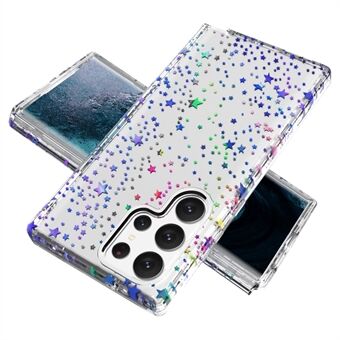 For Samsung Galaxy S23 Ultra GW18 Clear Laser Pattern Bling telefonveske fortykket PC + TPU støtsikkert deksel