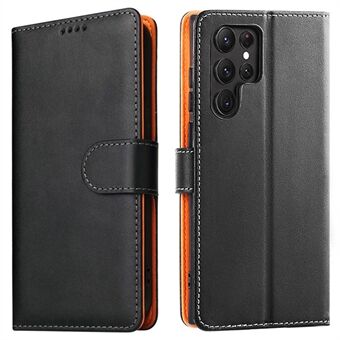 For Samsung Galaxy S23 Ultra Helt innpakket PU-lær Flip Wallet-veske Sammenleggbart Stand telefondeksel