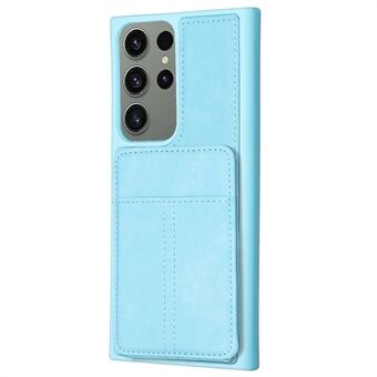 BF28 til Samsung Galaxy S23 Ultra Kortholder Matte PU-skinnbelegg TPU-telefondeksel med støttefot-etui