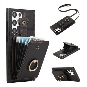 For Samsung Galaxy S23 Ultra Etui Støtteben Slank Passform TPU+PU Lær Telefon Skall