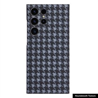 For Samsung Galaxy S23 Ultra Aramid Fiber telefonveske Houndstooth Texture Anti-drop telefondeksel