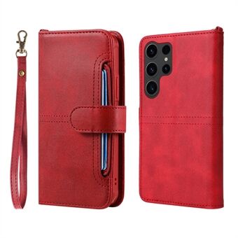 KT Leather Series-4 for Samsung Galaxy S23 Ultra-etui i skinn, avtakbar telefonlommebok-deksel.