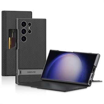 GKK For Samsung Galaxy S23 Ultra Lær Flip-etui med kortlomme + skjult stativ