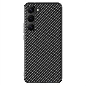 For Samsung Galaxy S23 Carbon Fiber Texture Protective Phone Case PU-skinnbelagt PC Ultra Slim Anti-Drop Telefondeksel