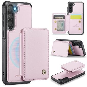 JEEHOOD J05 For Samsung Galaxy S23 Etui Kort Holder Stativ Skinn+TPU Telefon Deksel