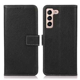 Støtsikkert telefondeksel for Samsung Galaxy S23, Litchi Texture PU Leather Flip Folio telefonlommebokdeksel med Stand