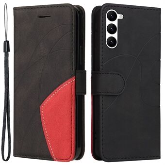 KT Leather Series-1 For Samsung Galaxy S23 Tofarget skjøting PU-skinn telefonlommebokveske Stand Drop-sikkert deksel med stropp