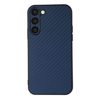 For Samsung Galaxy S23 Carbon Fiber Texture Telefonveske Anti- Scratch PU-skinnbelagt TPU-bakdeksel