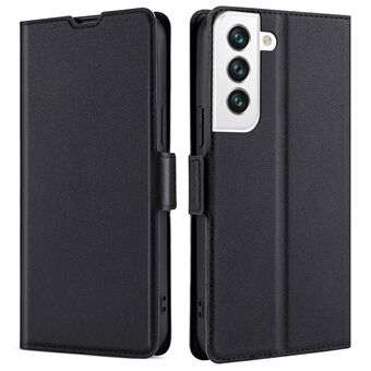 For Samsung Galaxy S23 Slim PU-lærtelefonveske Kortholder Spor Stand Full Body Flip Folio Dobbel magnetisk lås Beskyttelsesdeksel