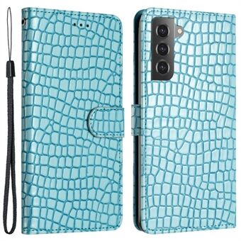 Stand i PU-skinn til Samsung Galaxy S23 Crocodile Texture telefonlommebokveske med håndstropp