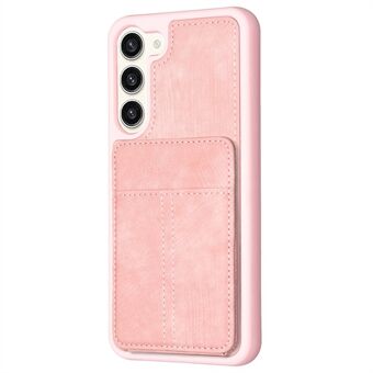 BF28 for Samsung Galaxy S23 Matte PU-skinnbelagt TPU-telefondeksel med kortlomme og støtteben