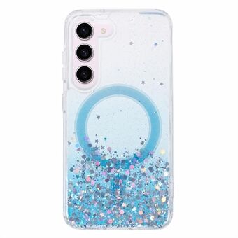 JTW-serien TPU + akryltelefon etui for Samsung Galaxy S23 etui Glitter Epoxy Støtsikker deksel som er kompatibelt med MagSafe.