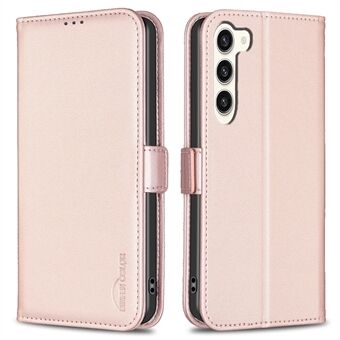 BINFEN FARGE BF31 For Samsung Galaxy S23 Etui PU Lær + TPU Magnetisk Stativ Lommeboktelefondeksel