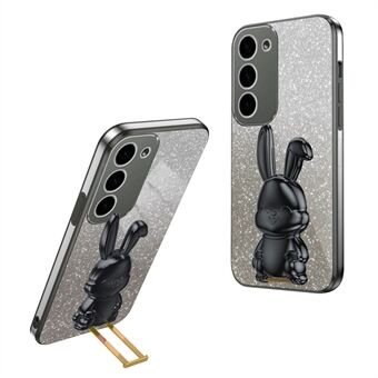 For Samsung Galaxy S23 deksel Glitterelektroplert mobiltelefondeksel med uttrekkbar kickstand.