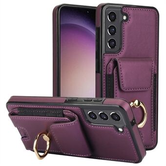 For Samsung Galaxy S23 Kickstand-etui i PU+TPU med kortlomme