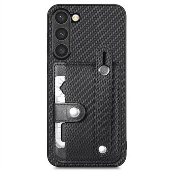 C1-01 Til Samsung Galaxy S23 etui med kortplasser karbonfiber tekstur mobildeksel