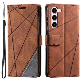 For Samsung Galaxy S23 Etui med linjemønster i imitert skinn med lommebokstativ