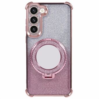 For Samsung Galaxy S23+ Deksel Glitter Gradient TPU Telefonomslag Ringholder Speil