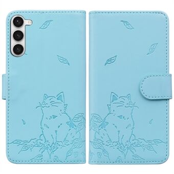 For Samsung Galaxy S23+ Etui Lommebok Katt Mønster Imprimert Lær Telefondeksel