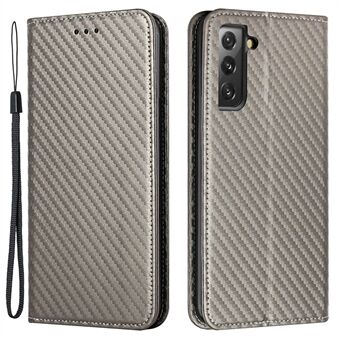 For Samsung Galaxy S23+ Carbon Fiber Texture PU- Stand lommebokveske Full beskyttelse Automatisk lukkende magnetisk telefondeksel