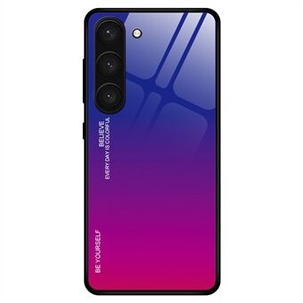 Gradient Color Design Støtsikkert deksel til Samsung Galaxy S23+ Telefonveske i herdet glass Hard PC Myk TPU Anti-Drop deksel