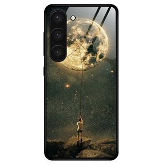 For Samsung Galaxy S23+ Stilig mønsterutskrift TPU+PC+Herdet glass Anti- Scratch Mobiltelefonbeskyttende bakdeksel