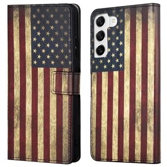 For Samsung Galaxy S23+ Full Protection Telefonveske Mønsterutskrift PU Leather Folio Flip Lommebokdeksel med Stand