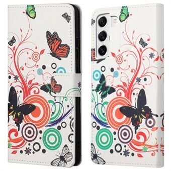 For Samsung Galaxy S23+ Full Protection Telefonveske Mønsterutskrift PU Leather Folio Flip Lommebokdeksel med Stand