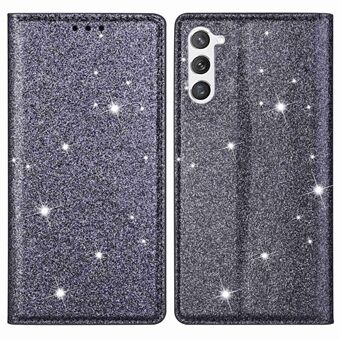 For Samsung Galaxy S23+ Glitter paljetter Sammenleggbart Stand Telefonveske PU-skinnkortholder Anti-dråpedeksel