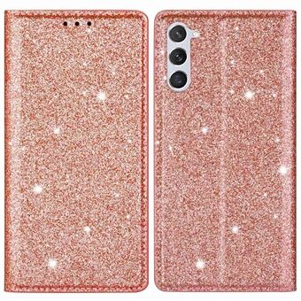 For Samsung Galaxy S23+ Glitter paljetter Sammenleggbart Stand Telefonveske PU-skinnkortholder Anti-dråpedeksel